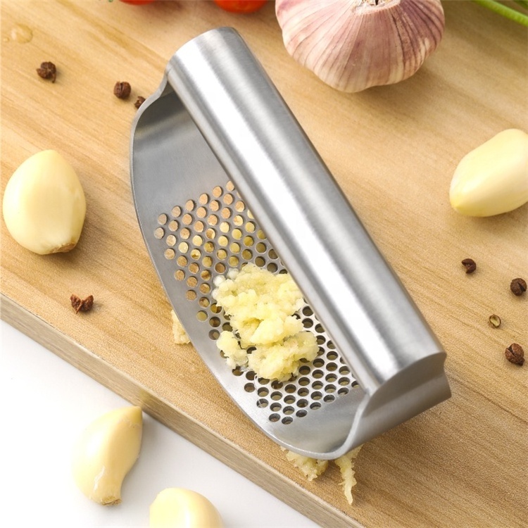 Food Grade Stainless Steel Garlic Press Practical Kitchen Gadgets Garlic Press