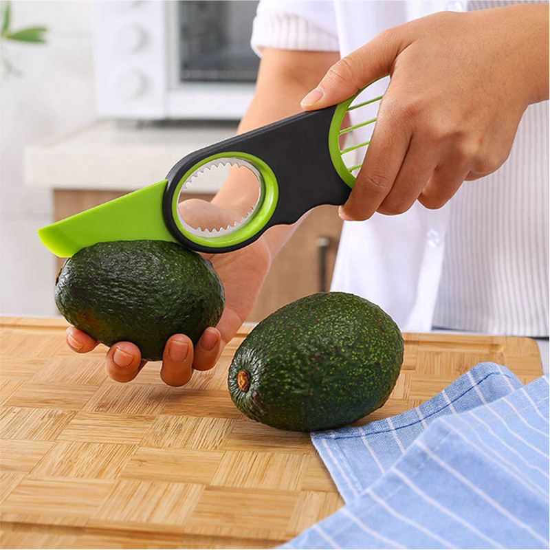 Hot Selling Kitchen Tools Multifunctional Fruit Avocado Cutter Knife Corer 3 In 1 Avocado Slicer