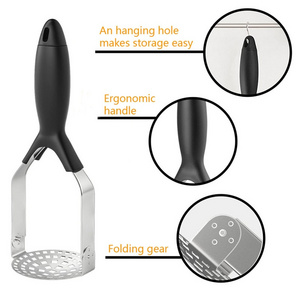 Personalized Kitchen Accessories Tools Stainless Steel Hand Masher For Potato Guacamole Egg Salad Banana Bread