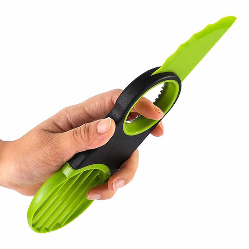 Hot Selling Kitchen Tools Multifunctional Fruit Avocado Cutter Knife Corer 3 In 1 Avocado Slicer