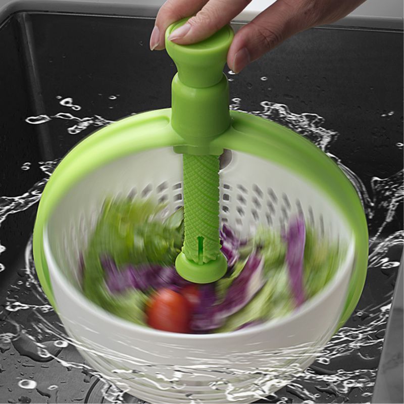 Kitchen Gadgets Large Salad Strainer Spinner Manual Fruit And Vegetables Lettuce Salad Spinner Colander