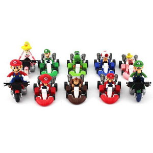 Factory custom cartoon car mario luigi action figure pull-back vehicle Kart Cars small model size miniature die cast car toy