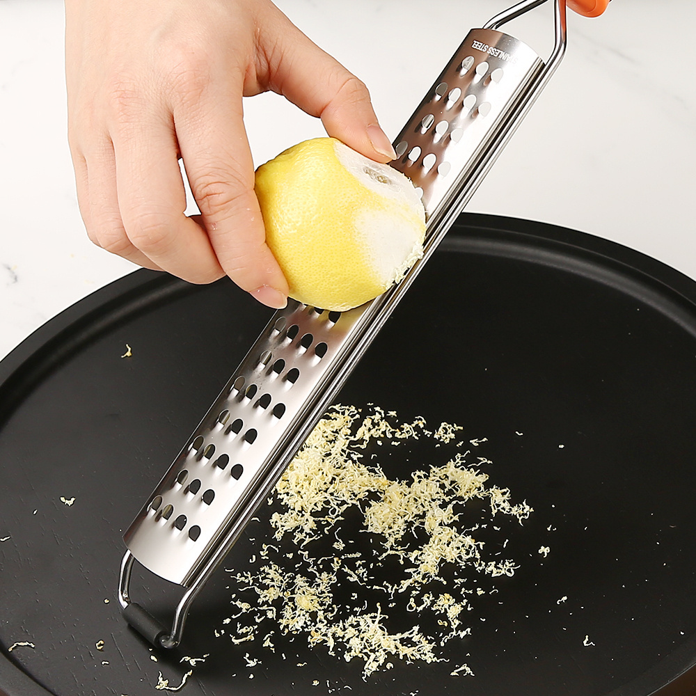 Versatile Stainless Steel Cheese Grater with Non-Slip Grip Handle