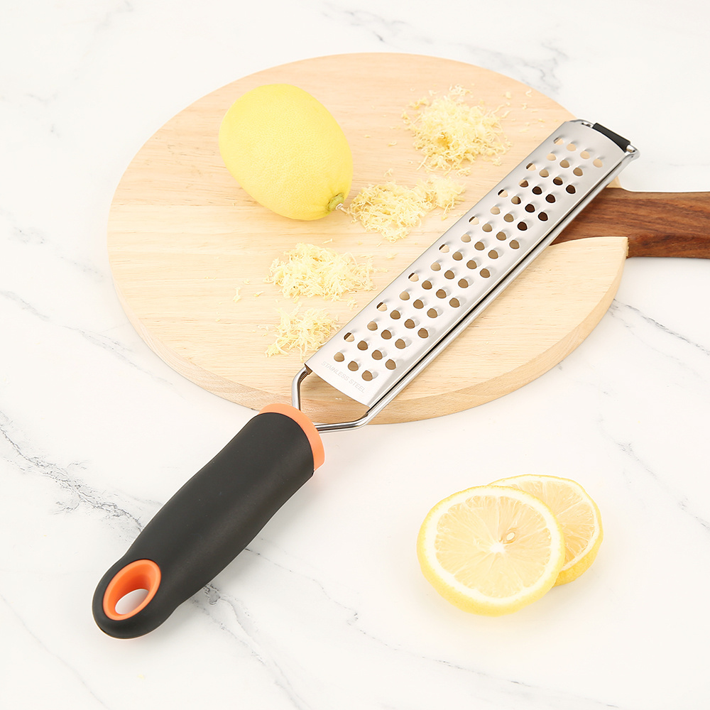 Premium Stainless Steel Lemon Zester Cheese Grater for Parmesan Citrus Ginger Nutmeg Garlic Chocolate Fruits