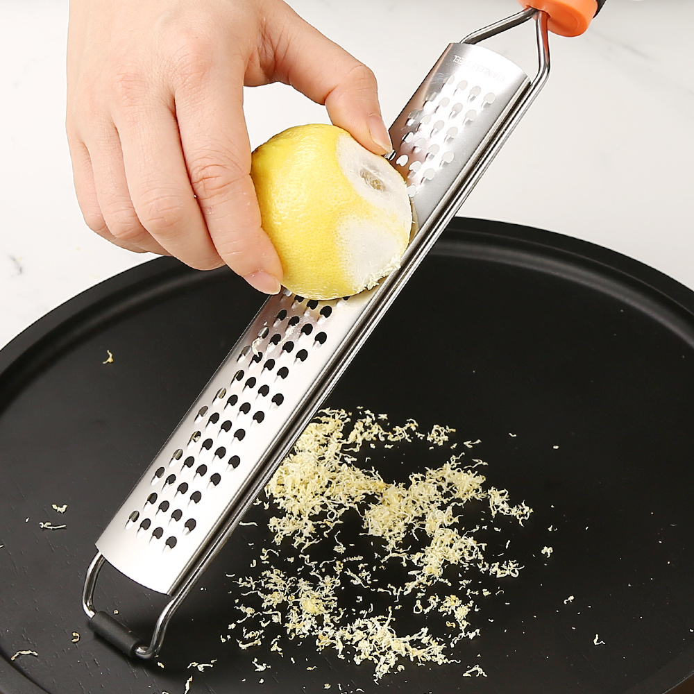 Premium Stainless Steel Lemon Zester Cheese Grater for Parmesan Citrus Ginger Nutmeg Garlic Chocolate Fruits