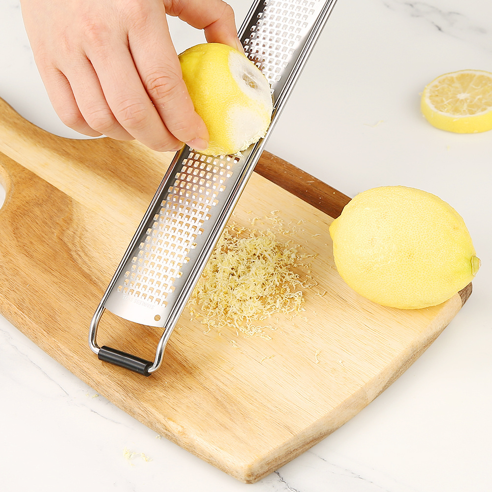 Cooking grade stainless steel tool Wood handle Cheese grater Lemon peel grater