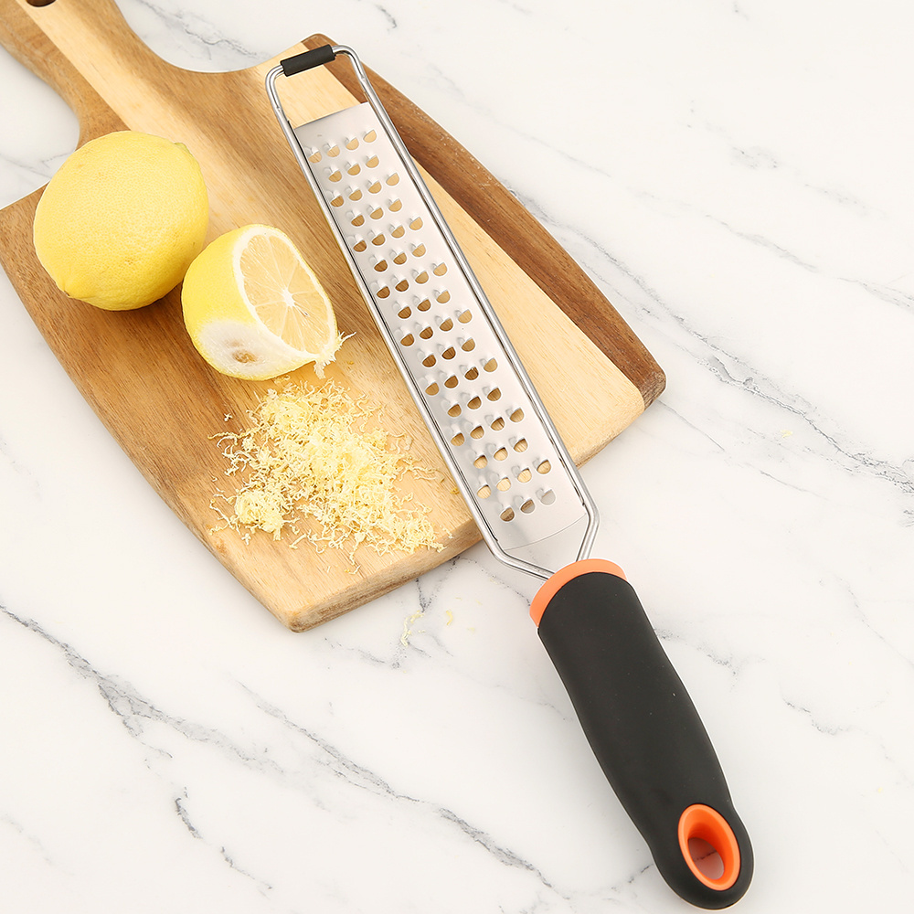 Premium Stainless Steel Lemon Zester Cheese Grater for Parmesan Citrus Ginger Nutmeg Garlic Chocolate Fruits