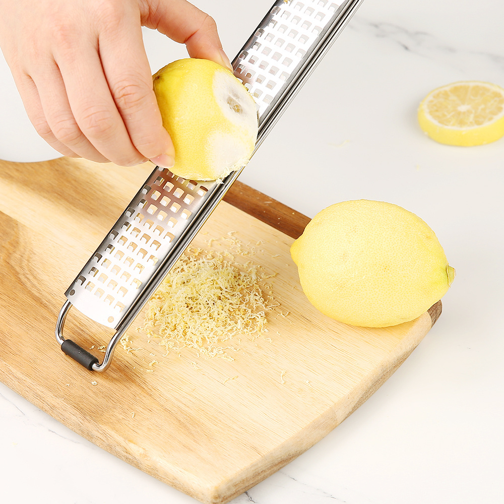 Stainless Steel Kitchen Tool with Protective Cover Sharp Grater for Cheese Ginger Garlic and Chocolate Lemon Zester