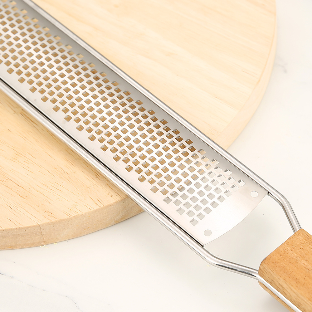 Cooking grade stainless steel tool Wood handle Cheese grater Lemon peel grater