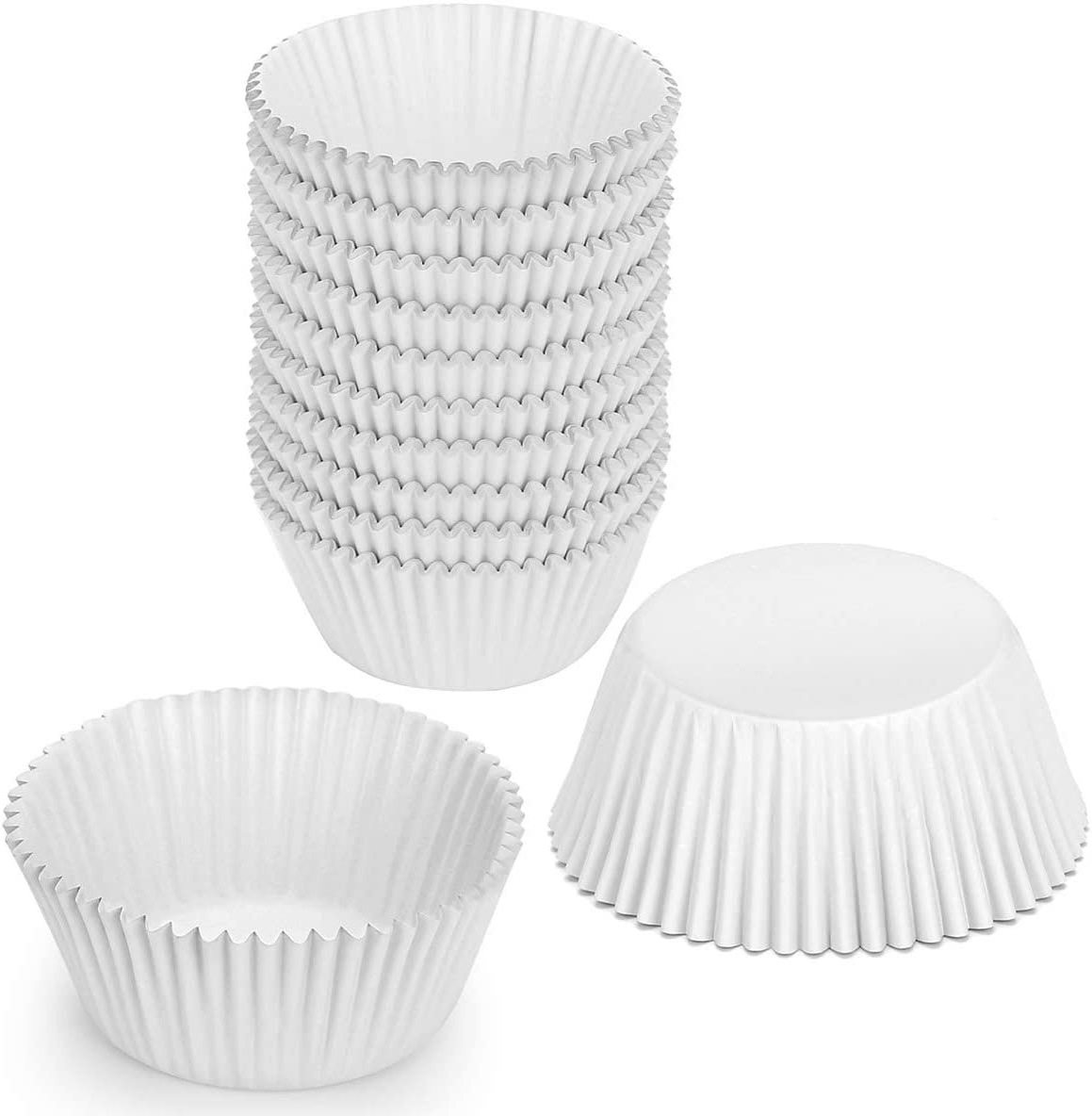 Factory Direct-sale Grease Proof Disposable Cake Cups  White Color On Stock Paper Baking Cup cake molds