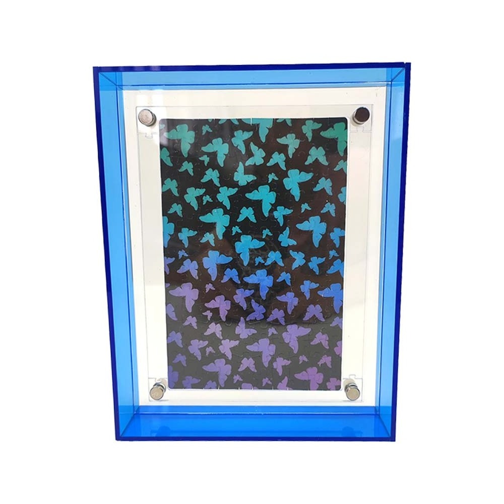 Factory custom logo  design with photo frame acrylic jigsaw  puzzle