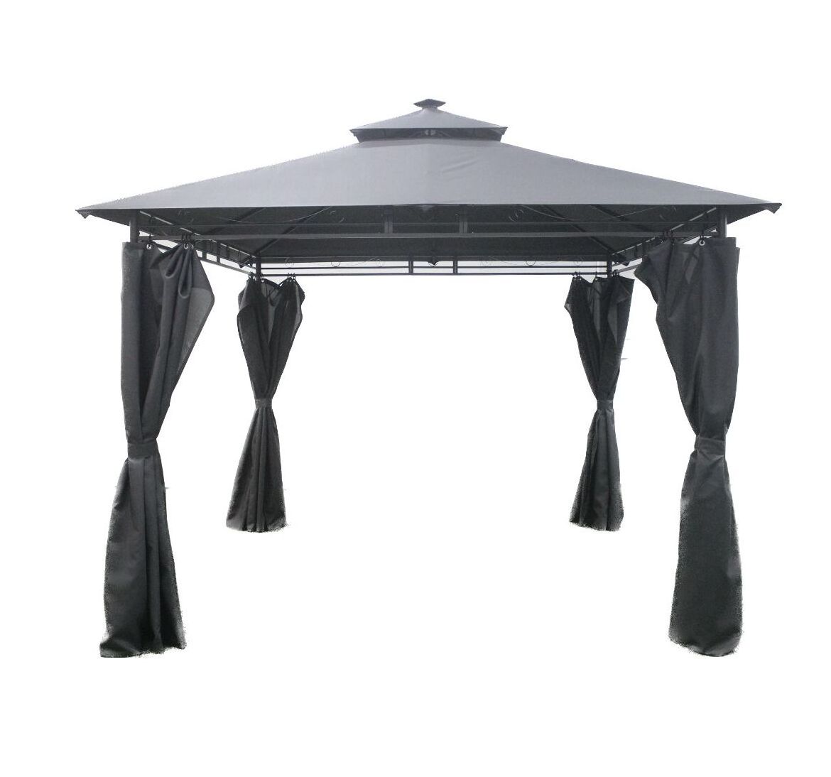 3x3x2.7M New Design Outdoor Double Topped Gazebo Round Outdoor Patio Canopy Party Gazebo