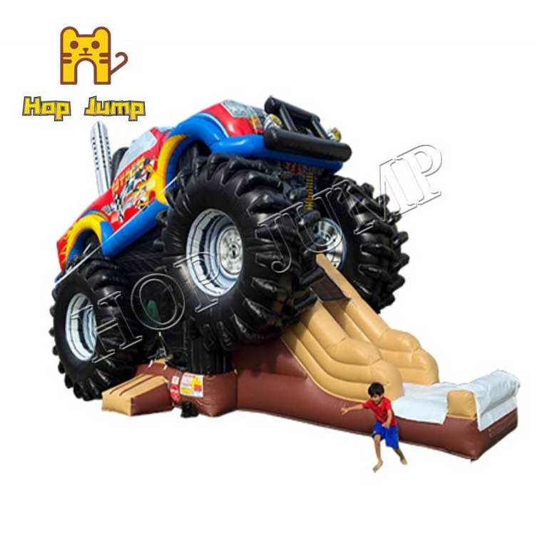 Giant Monster Truck bounce house slide combo commercial dry jumping bouncy castle inflatable bouncer slide combo