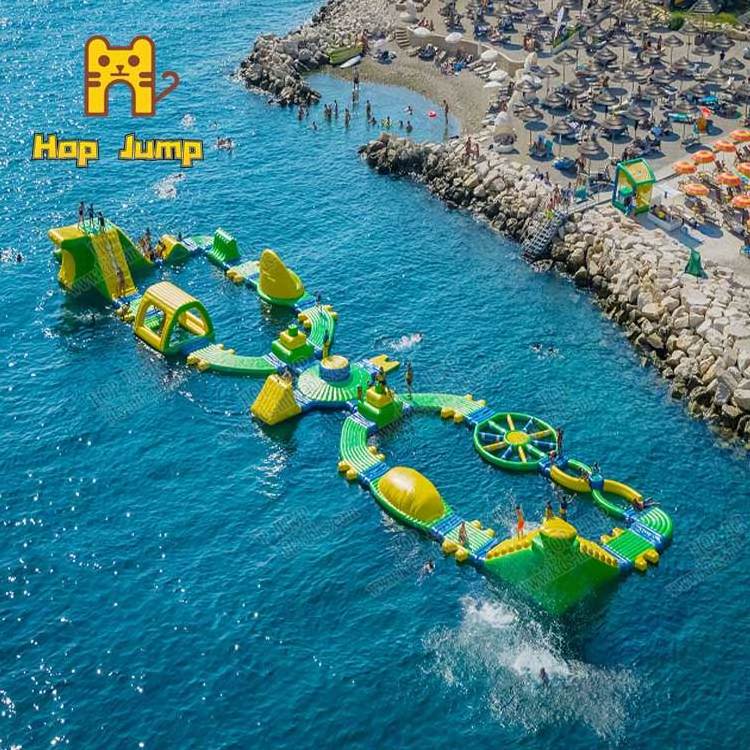 Commercial Mobile  Floating Inflatable Water Park With Slide Outdoor Inflatable Park For Lake