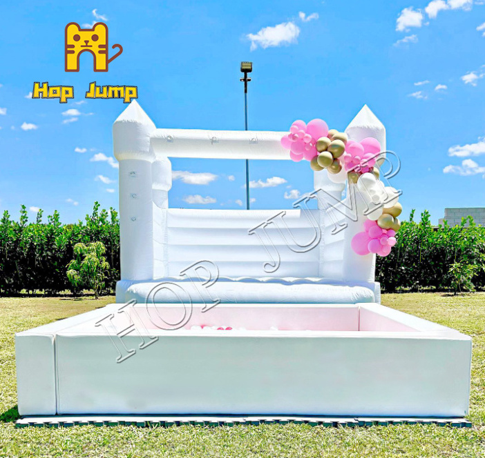 Party rental white bounce house with ball pit white toddler  bounce house inflatable castle ball pit for kids adults jumping