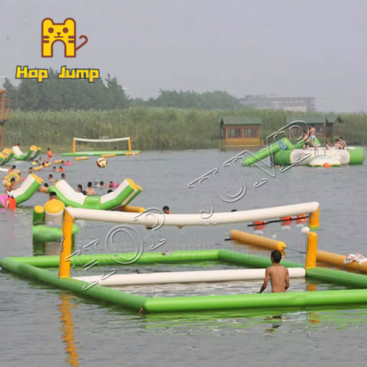 Water Play Giant Inflatable Beach Volleyball Court / Inflatable Water Volleyball Field For Rental