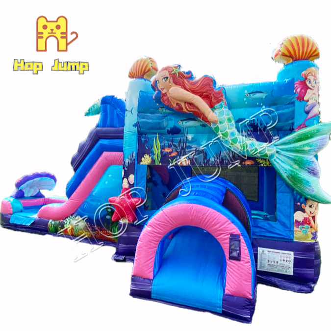 New Design Deluxe Outdoor Fun Mermaid Inflatable Water Slide Splash Pool Park Balls Heavy-Duty PVC Bounce House Bouncy Castle