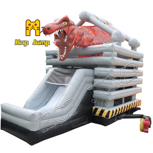 2022 Hot Sale Commercial Cheap inflatable dinosaur bouncer  Jumping Bouncy Castle with Slide for children and adults