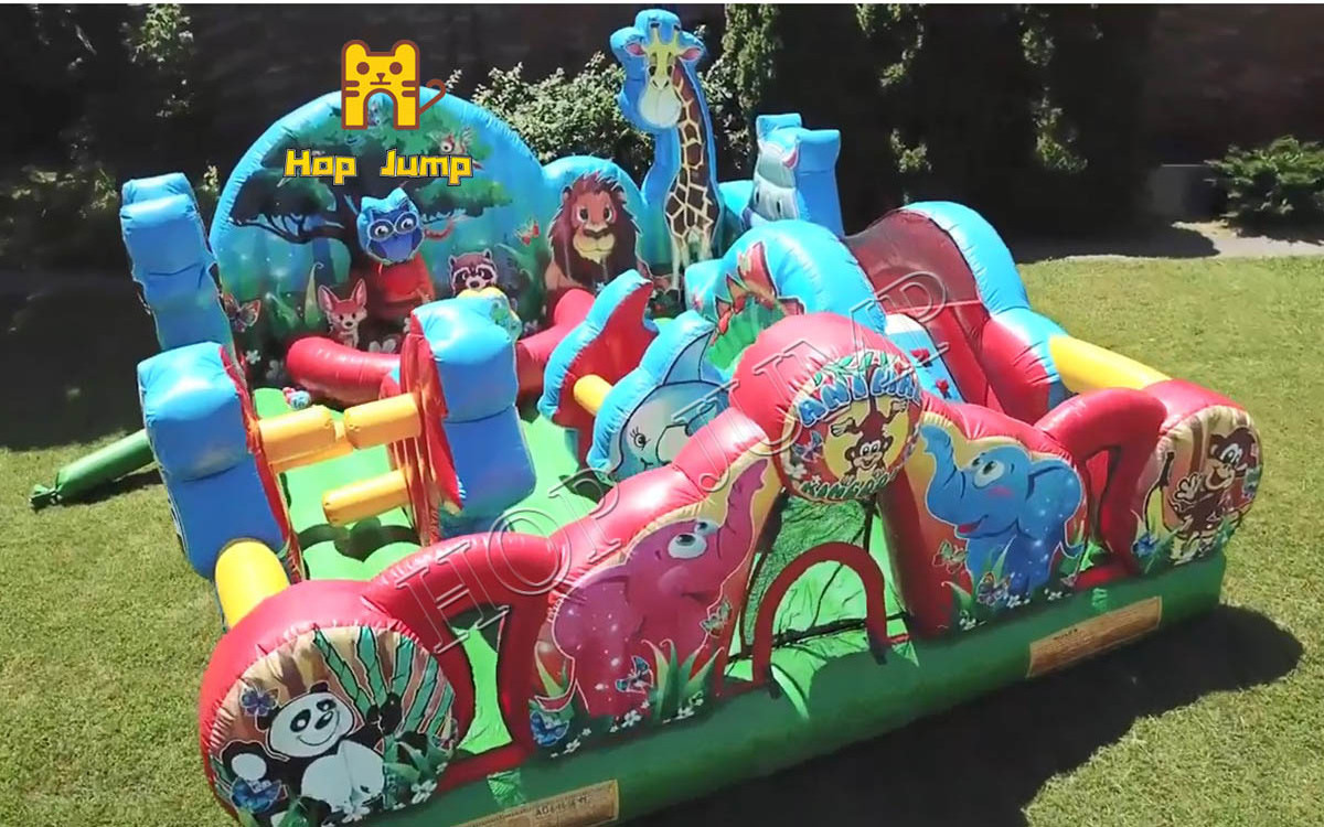 Kids outdoor playing area eco friendly and made from heavy strong plastic anti UV made in Turkey inflatable playing ground