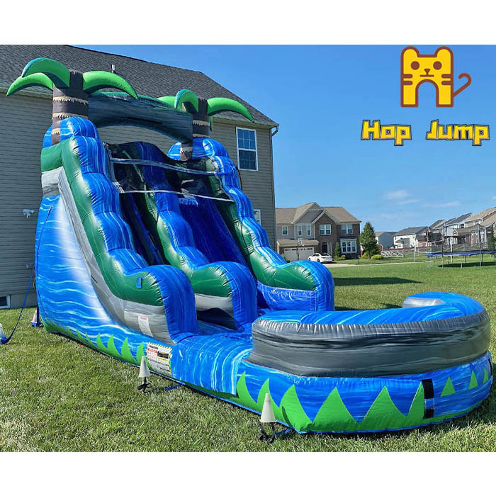 Premium PVC Outdoor Kids Commercial Grade Water Slides Inflatable Pool Water Slide With Air Blower For Rental