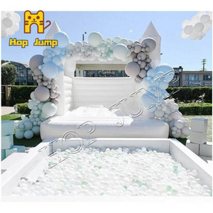 Party rental white bounce house with ball pit white toddler  bounce house inflatable castle ball pit for kids adults jumping