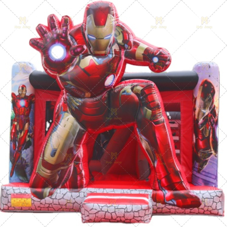 Kids Party Decoration Inflatable IronMan Bouncy Castle with Slide Superhero Bouncer Combo for Sales