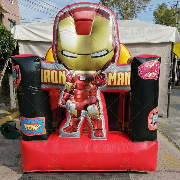 Kids Party Decoration Inflatable IronMan Bouncy Castle with Slide Superhero Bouncer Combo for Sales