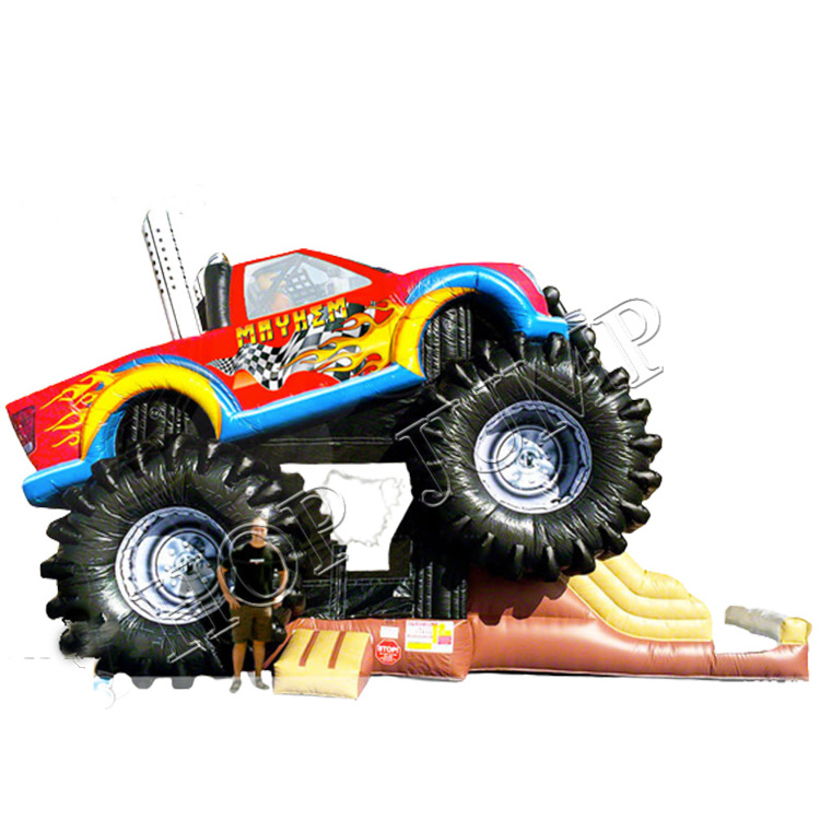 Giant Monster Truck bounce house slide combo commercial dry jumping bouncy castle inflatable bouncer slide combo