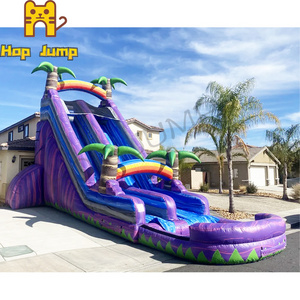 Commercial Grade PVC Adults And Kids16ft 18ft 20ft 22ft Marble Purple Inflatable Small Pool Water Slide