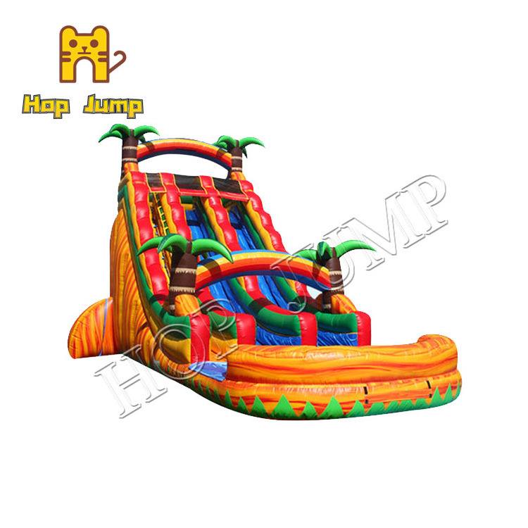 Marble Volcano 15ft 16ft 17ft 18ft Tropical Splash Commercial Grade Backyard Inflatable Water Slides Wholesale