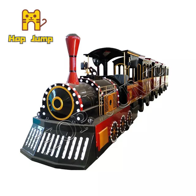 Fun park trains manufacturer cheap gasoline electric trackless road tourist sightseeing train for sale