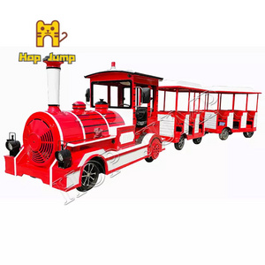 Fun park trains manufacturer cheap gasoline electric trackless road tourist sightseeing train for sale