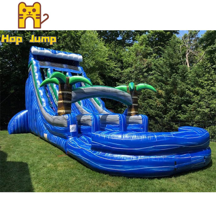 Premium PVC Outdoor Kids Commercial Grade Water Slides Inflatable Pool Water Slide With Air Blower For Rental