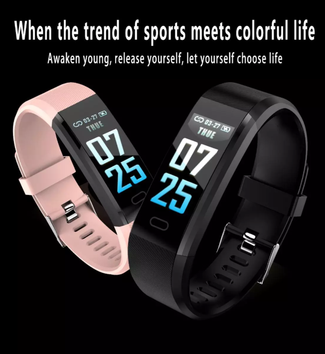 Smart Watch Bracelet Wristband 115plus Color Screen Heart Rate Blood Pressure Pedometer Fitness Tracker Smart Band 115 Plus