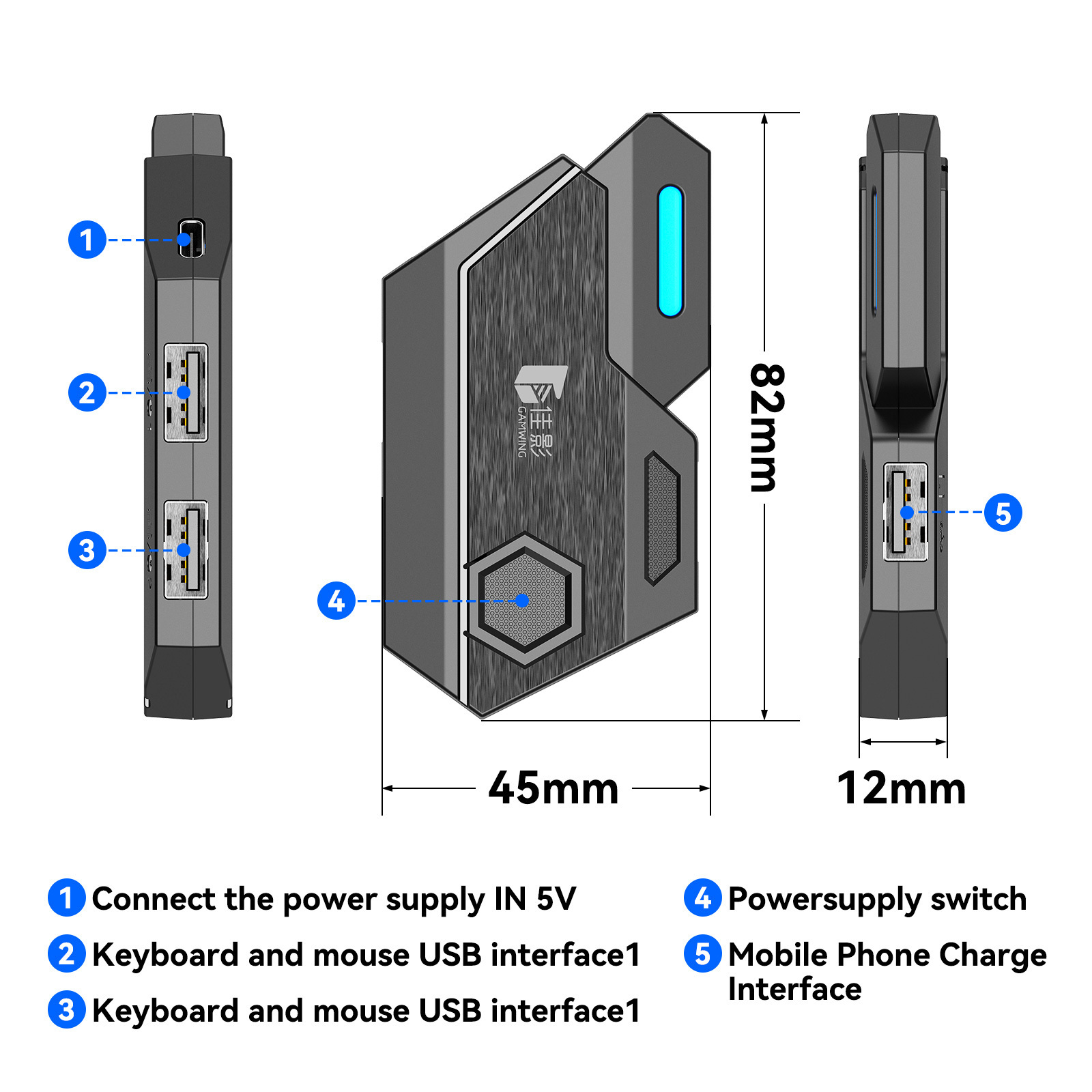 RGB LED Light Mobile Phone Gaming Keyboards and Mouse Pad Combos Pack for Free Fire Gaming Computer Laptop Gamer Android Ios