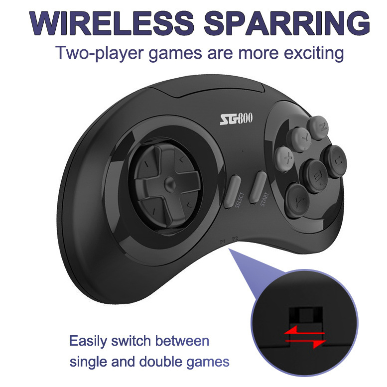 16Bit 4K HD Mini Game Stick 2.4G Retro Video TV Game Wireless Controller 688 Game Console Classic Gaming SG800 for Sega Mega