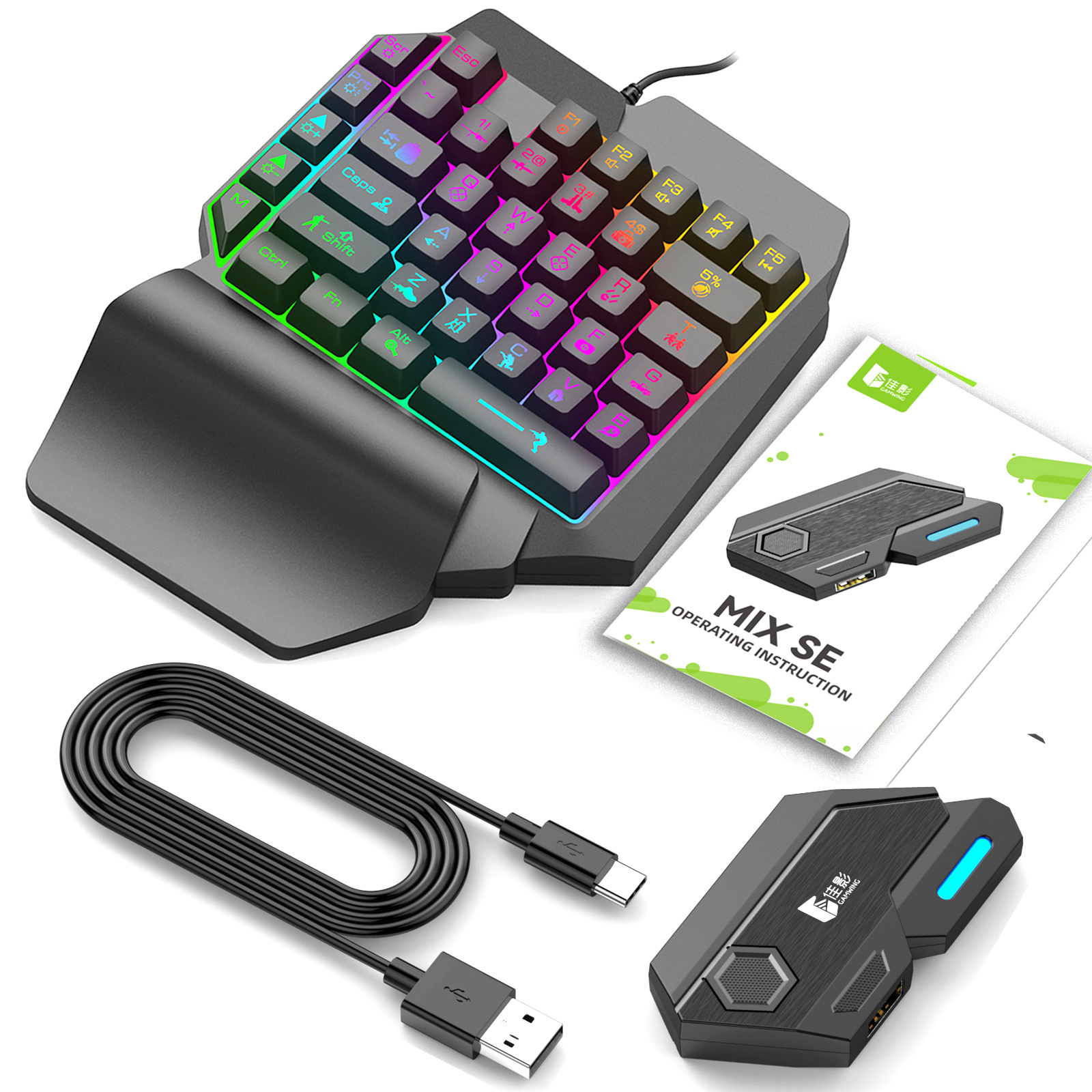 RGB LED Light Mobile Phone Gaming Keyboards and Mouse Pad Combos Pack for Free Fire Gaming Computer Laptop Gamer Android Ios