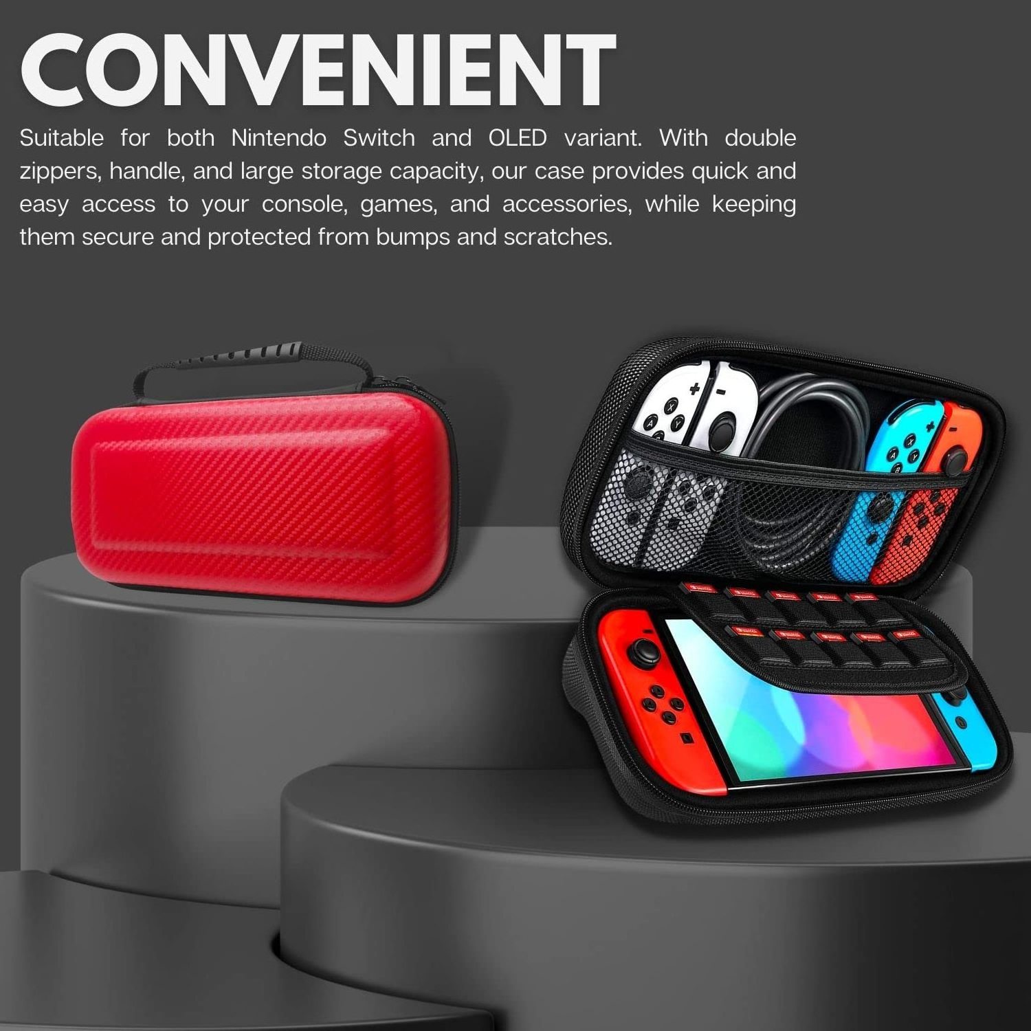 Switch Carrying Case Bag Games Cartridges Protective Hard Shell Travel Carrying Case Pouch for Nintendo Switch Game Console