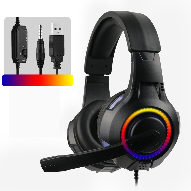 Game Headphones Gaming Headsets Bass Stereo Over-Head Earphone PC Laptop Microphone Wired Headset For Computer PS4 Xbox