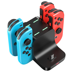 6 in 1 Portable LED Display Fast Charging Dock Station Controllers with 2 Type C USB Ports for Nintendo Switch joy con