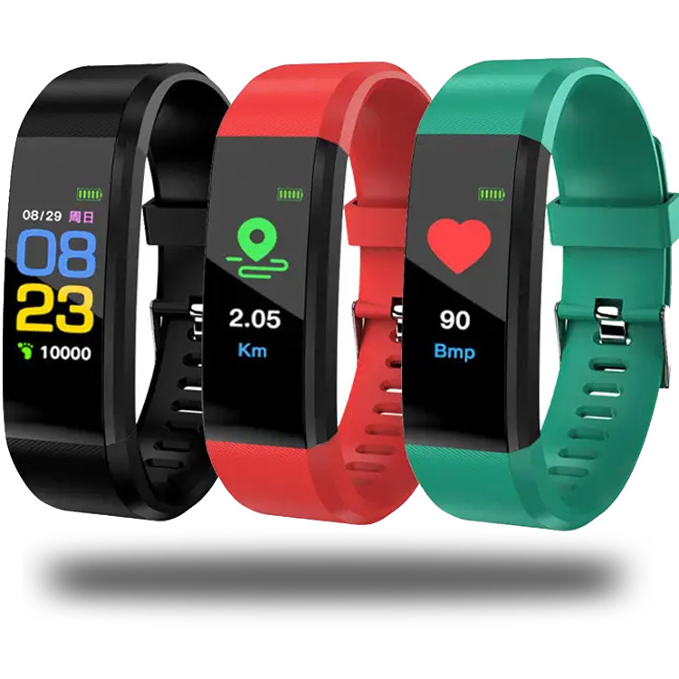 Smart Watch Bracelet Wristband 115plus Color Screen Heart Rate Blood Pressure Pedometer Fitness Tracker Smart Band 115 Plus