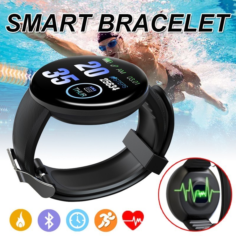 D18S Smart Watch D18 IP67 Waterproof  Fitness Tracker Hot Sports Watch Heart Rate Wristband Bracelet Smartwatch for IOS Android