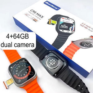 5G Full Netcom Video Call C90 Max 4G Watch Smart with 500W Pixel Front Back Dual Camera GPS IP67 Men Women Smartwatch 4GB +64GB