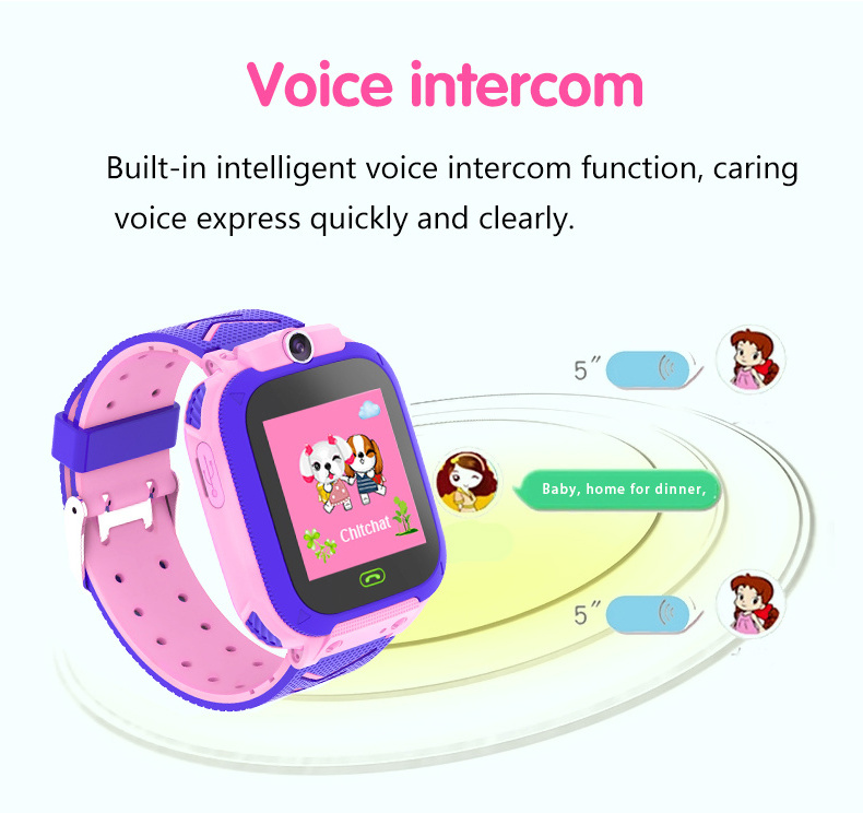 Ip67 Waterproof Long Standby SOS Alarm Math Games Flashlight Footprints Q12 Children Smartwatch Kids Smart Watch With Sim Card