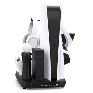 All in One PSVR Move Motion Controller Stand Vertical Cooling Fan Charging Station for Ps5 Headset Bracket Holder 4 Port USB Hub