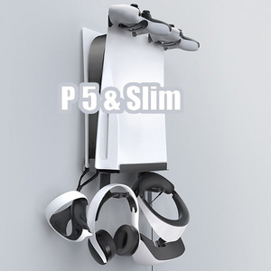 Detachable Controller Holder Headset Hanger Remote Wall Mount Storage Bracket Set for PS5 VR Playstation 5 Slim Game Console