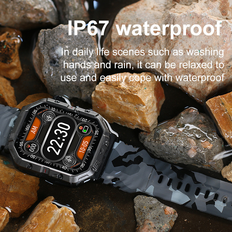 W55 HD Screen IP68 Waterproof Metal Shell Smart Watch Wristband Men Outdoor Smartwatch Sports Modes Watches for Android IOS