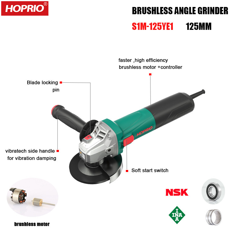 Professional 125mm Brushless Angle grinder Electric Mini Portable Angle Grinder For Grinding & Cutting