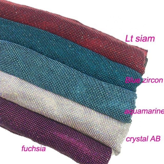 120*45cm no glue Aluminum setting SS8 crystal mesh sheet rhinestone mesh trimming for garment shoes bags etc