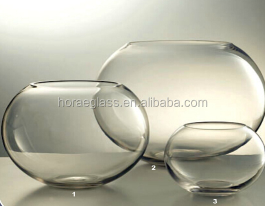 Custom manufacture fish bowl glass/ball shaped glass vase for wholesale